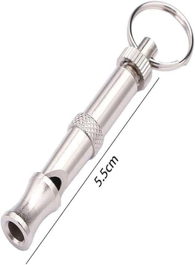 WaigN 2Pcs Silver Adjustable Ultrasonic Dog Whistle, Portable Whistle Pet Whistle Supersonic Whistle Dog Whistles for Pet Training, Training and Behavior Aids, Dog Whistle Training - Image 2